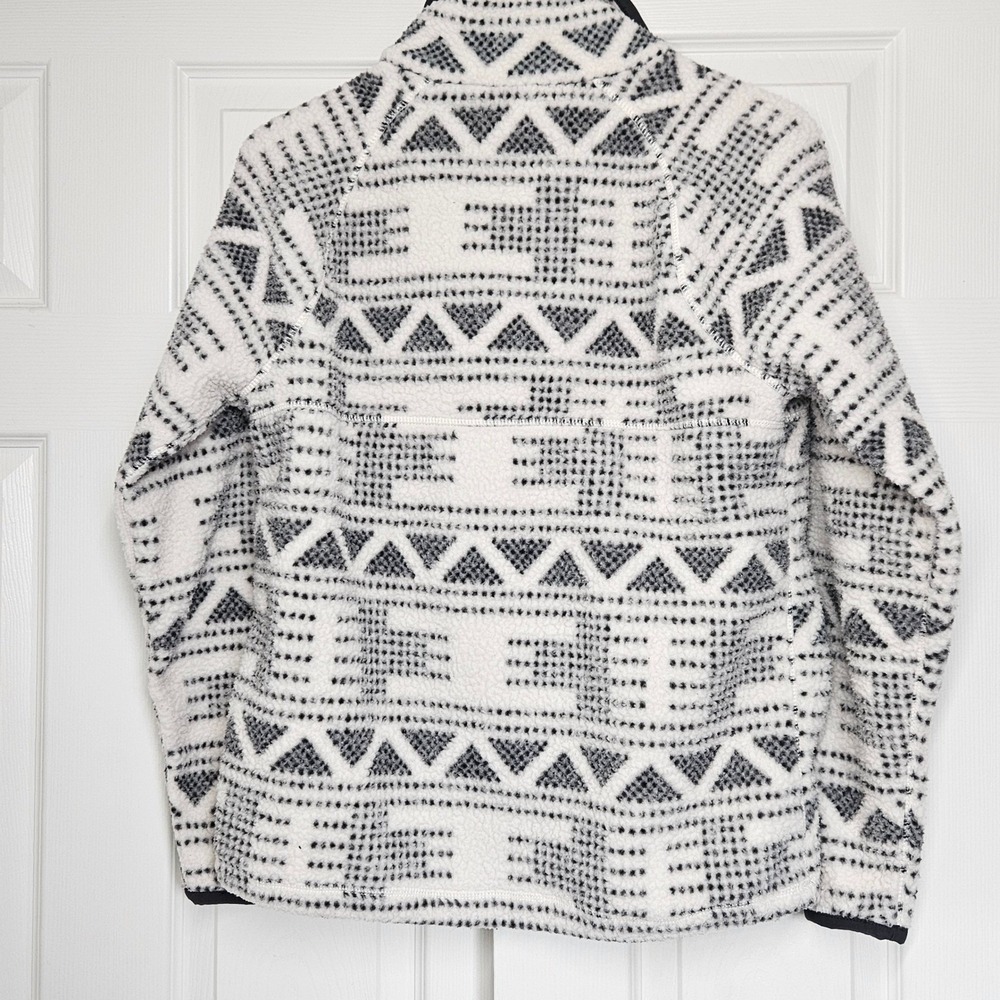 Carhartt Womens Relaxed Fit Fleece Pullover Geometric Tribal Print Sherpa  Small - Picture 7 of 9